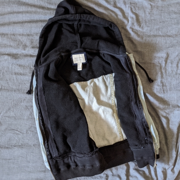 ✌️ Hooded Denim Vest Sleeveless Black F21 ✌️ - Picture 2 of 7